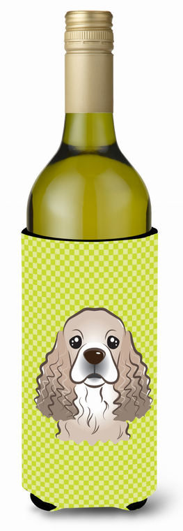 Checkerboard Design with Dog Wine Bottle Hugger - 615872917891