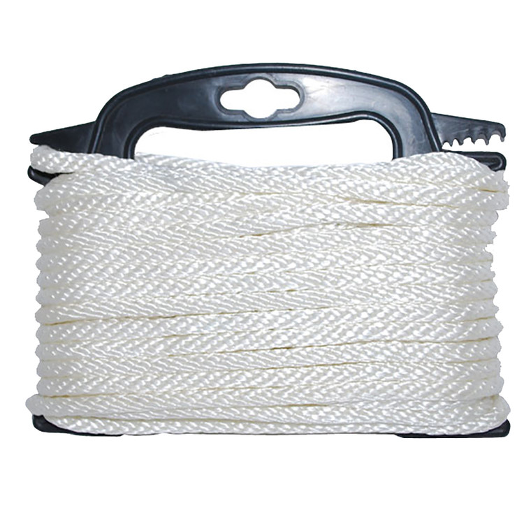 Attwood Braided Nylon Rope - 3/16" x 100' - White - 022697117557
