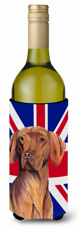 English Union Jack British Flag Design with Dog Wine Bottle Hugger - 615872822720