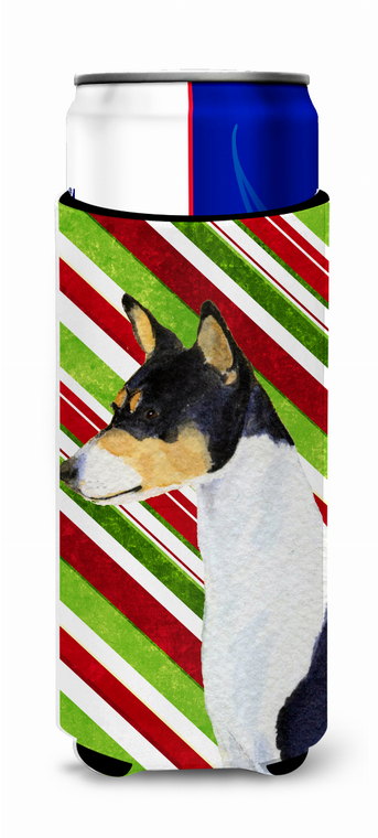 Candy Cane Christmas Design with Dog Ultra Hugger for slim cans - 615872747214
