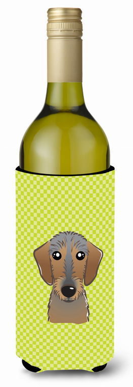 Checkerboard Design with Dog Wine Bottle Hugger - 615872918065