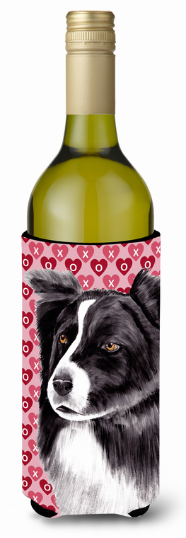 Hearts Love and Valentine's Day Design with Dog Wine Bottle Hugger - 615872703944