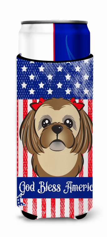 American Flag and Dog Ultra Hugger for slim cans - 638508204066