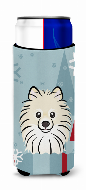 Winter Holiday Dog Design Ultra Hugger for slim cans - 638508124784