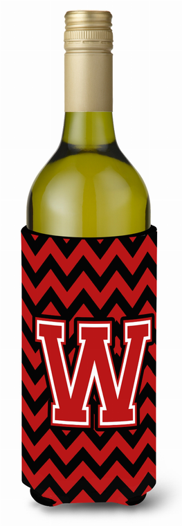 Chevron Black and Red Wine Bottle Hugger - 638508013071