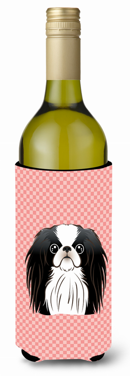 Checkerboard Design with Dog Wine Bottle Hugger - 615872918652