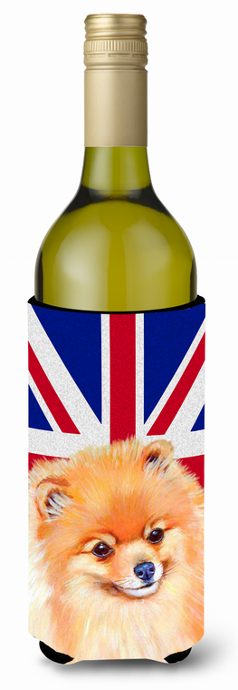 Dog with English Union Jack British Flag Wine Bottle Hugger - 615872827411