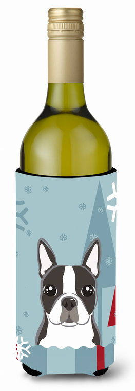 Winter Holiday Dog Design Wine Bottle Hugger - 638508124128