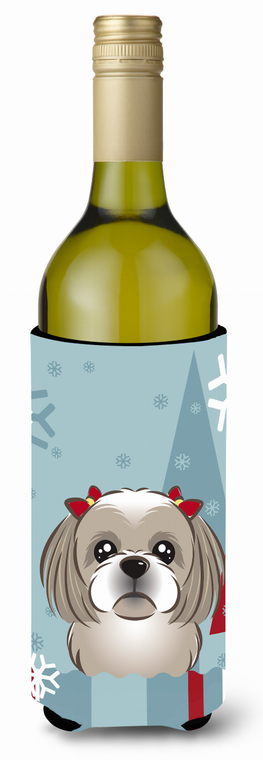 Winter Holiday Dog Design Wine Bottle Hugger - 638508124593
