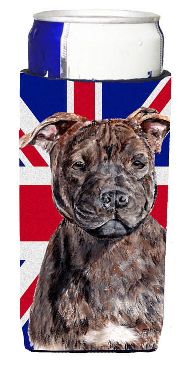 English Union Jack British Flag Design with Dog Ultra Hugger for slim cans - 615872822393