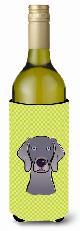 Checkerboard Design with Dog Wine Bottle Hugger - 615872918041