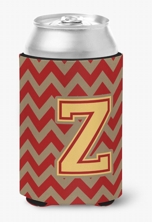 Monogram Letter Chevron Can or Bottle Hugger - 638508274519