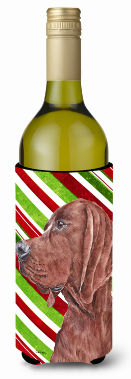 Candy Cane Christmas Design with Dog Wine Bottle Hugger - 615872846023