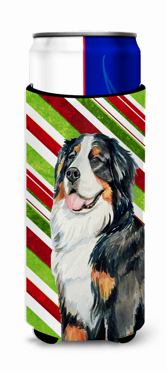 Candy Cane Holiday Christmas Design with Dog Ultra Hugger for slim cans - 615872734092