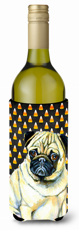 Candy Corn Halloween Design with Dog Wine Bottle Hugger - 615872699940