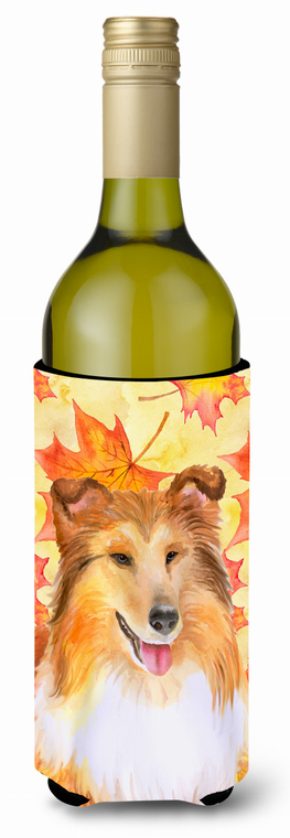 Dog with Fall Design Wine Bottle Hugger - 652259175451