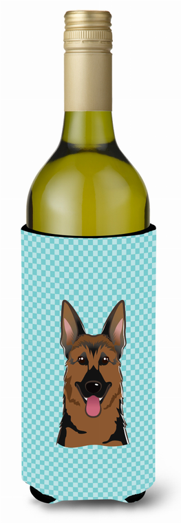 Checkerboard Design with Dog Wine Bottle Hugger - 615872917228