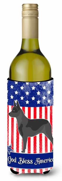 American Flag and Dog Wine Bottle Hugger - 638508986580