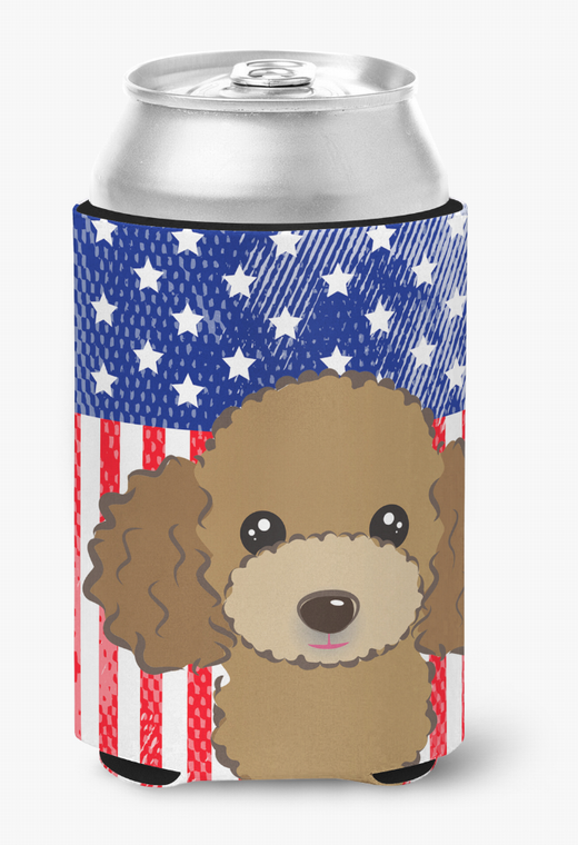 American Flag and Dog Can or Bottle Hugger - 638508243041