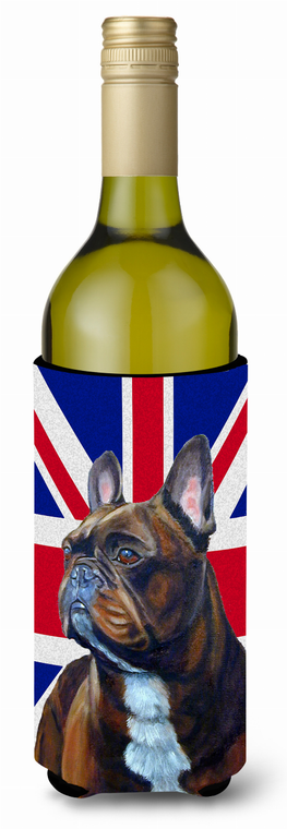 Dog with English Union Jack British Flag Wine Bottle Hugger - 615872827350