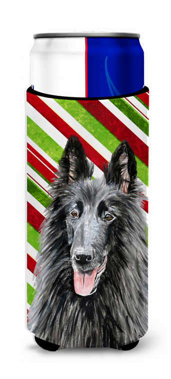 Candy Cane Christmas Design with Dog Ultra Hugger for slim cans - 615872739349