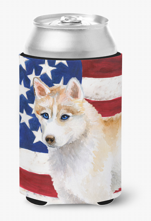 Patriotic With Dog Can or Bottle Hugger - 652259203918