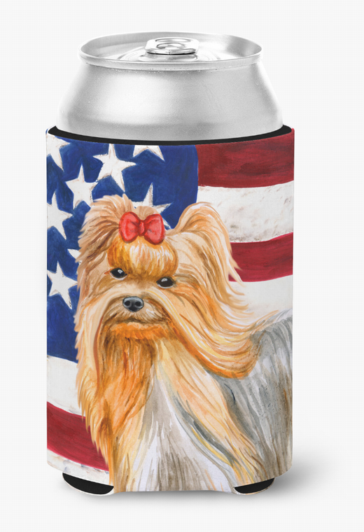 Patriotic With Dog Can or Bottle Hugger - 652259204212