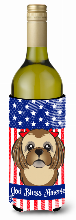 American Flag and Dog Wine Bottle Hugger - 638508210265