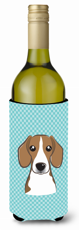 Checkerboard Design with Dog Wine Bottle Hugger - 615872917501