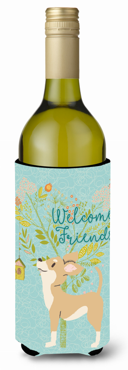Welcome Friends with Dog Wine Bottle Hugger - 652259201297
