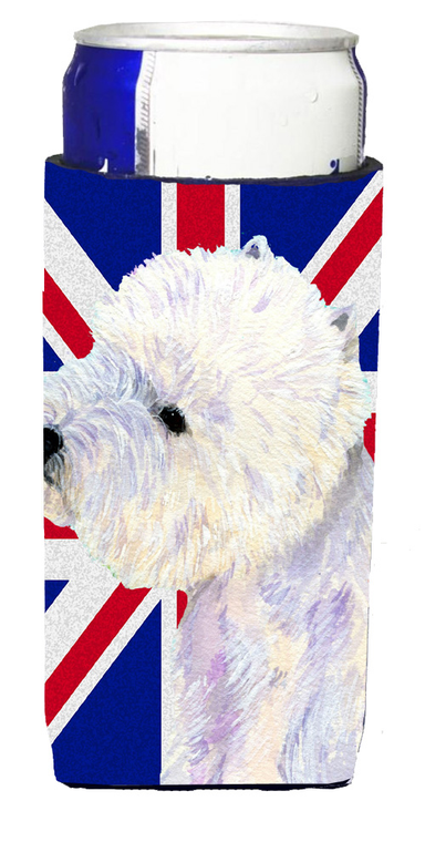Dog with English Union Jack British Flag Ultra Hugger for slim cans - 615872826674