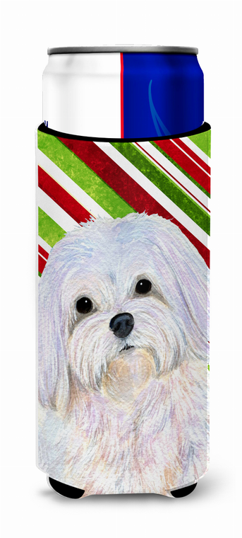 Candy Cane Christmas Design with Dog Ultra Hugger for slim cans - 615872746897