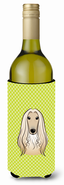 Checkerboard Design with Dog Wine Bottle Hugger - 615872918171