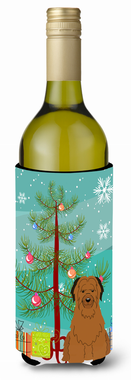 Merry Christmas Tree with Dog Wine Bottle Hugger - 638508540065