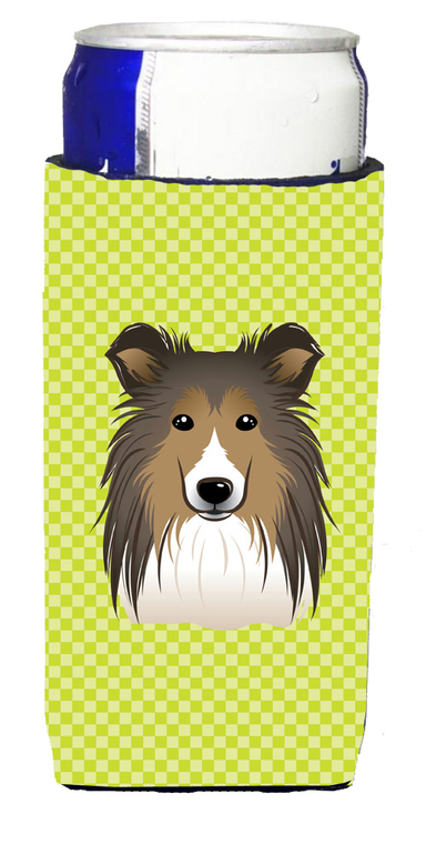 Checkerboard Design with Dog Ultra Hugger for slim cans - 615872916290