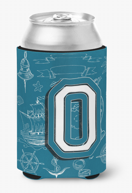 Monogram Letter Sea Doodles Alphabet Can or Bottle Hugger - 615872971190