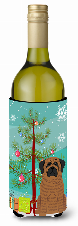Merry Christmas Tree with Dog Wine Bottle Hugger - 638508539397