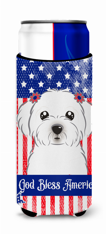 American Flag and Dog Ultra Hugger for slim cans - 638508203656