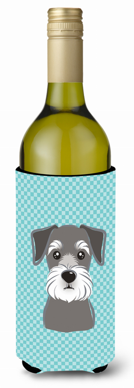 Checkerboard Design with Dog Wine Bottle Hugger - 615872917174