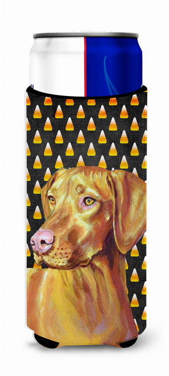 Candy Corn Halloween Design with Dog Ultra Hugger for slim cans - 615872732319