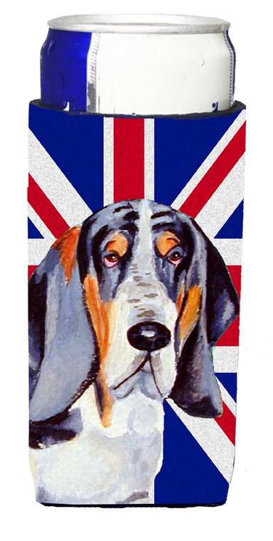 Dog with English Union Jack British Flag Ultra Hugger for slim cans - 615872826797