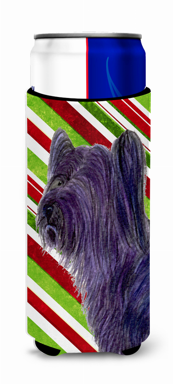 Candy Cane Christmas Design with Dog Ultra Hugger for slim cans - 615872746705
