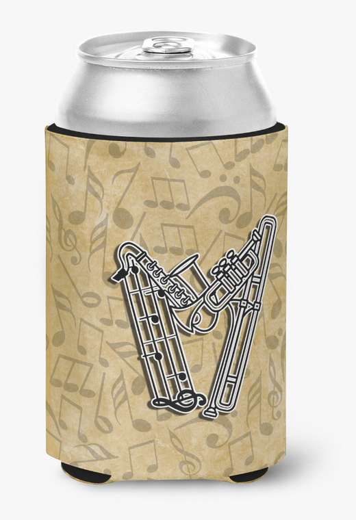 Monogram Letter Musical Instrument Alphabet Can or Bottle Hugger - 615872968671