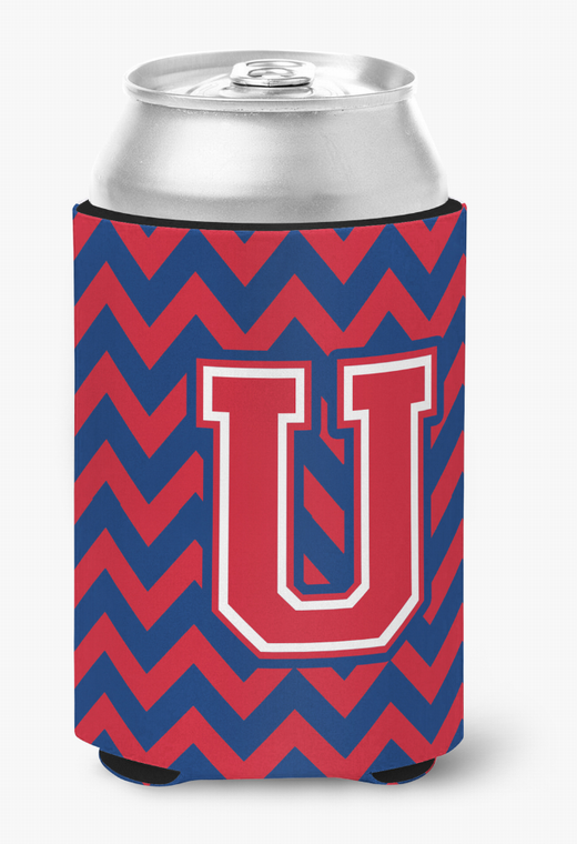 Monogram Letter Chevron Can or Bottle Hugger - 638508275967