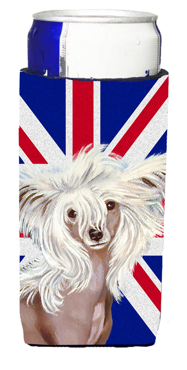 Dog with English Union Jack British Flag Ultra Hugger for slim cans - 615872827015