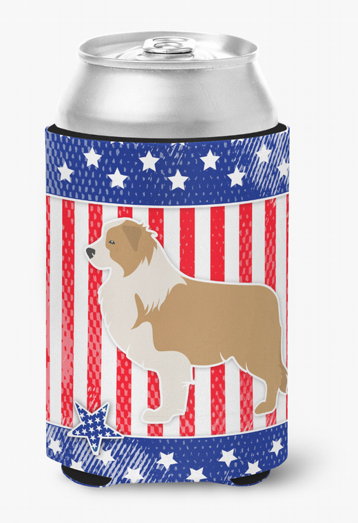 USA Patriotic Dog Design Can or Bottle Hugger - 638508504050