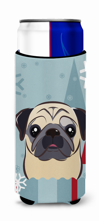 Winter Holiday Dog Design Ultra Hugger for slim cans - 638508125330