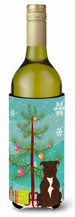 Merry Christmas Tree with Dog Wine Bottle Hugger - 638508539724