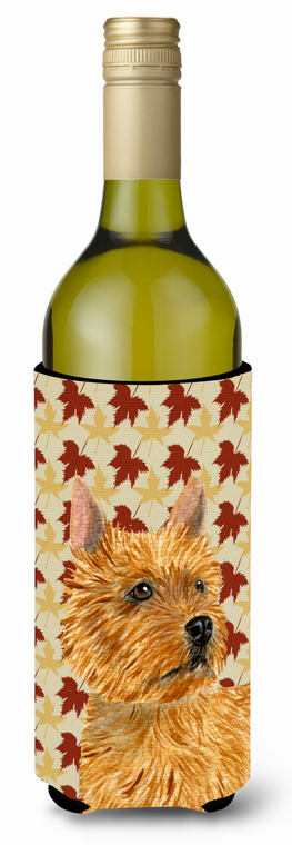 Fall Leaves Design with Dog Wine Bottle Hugger - 615872708284