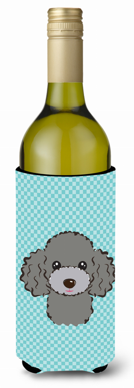 Checkerboard Design with Dog Wine Bottle Hugger - 615872917709